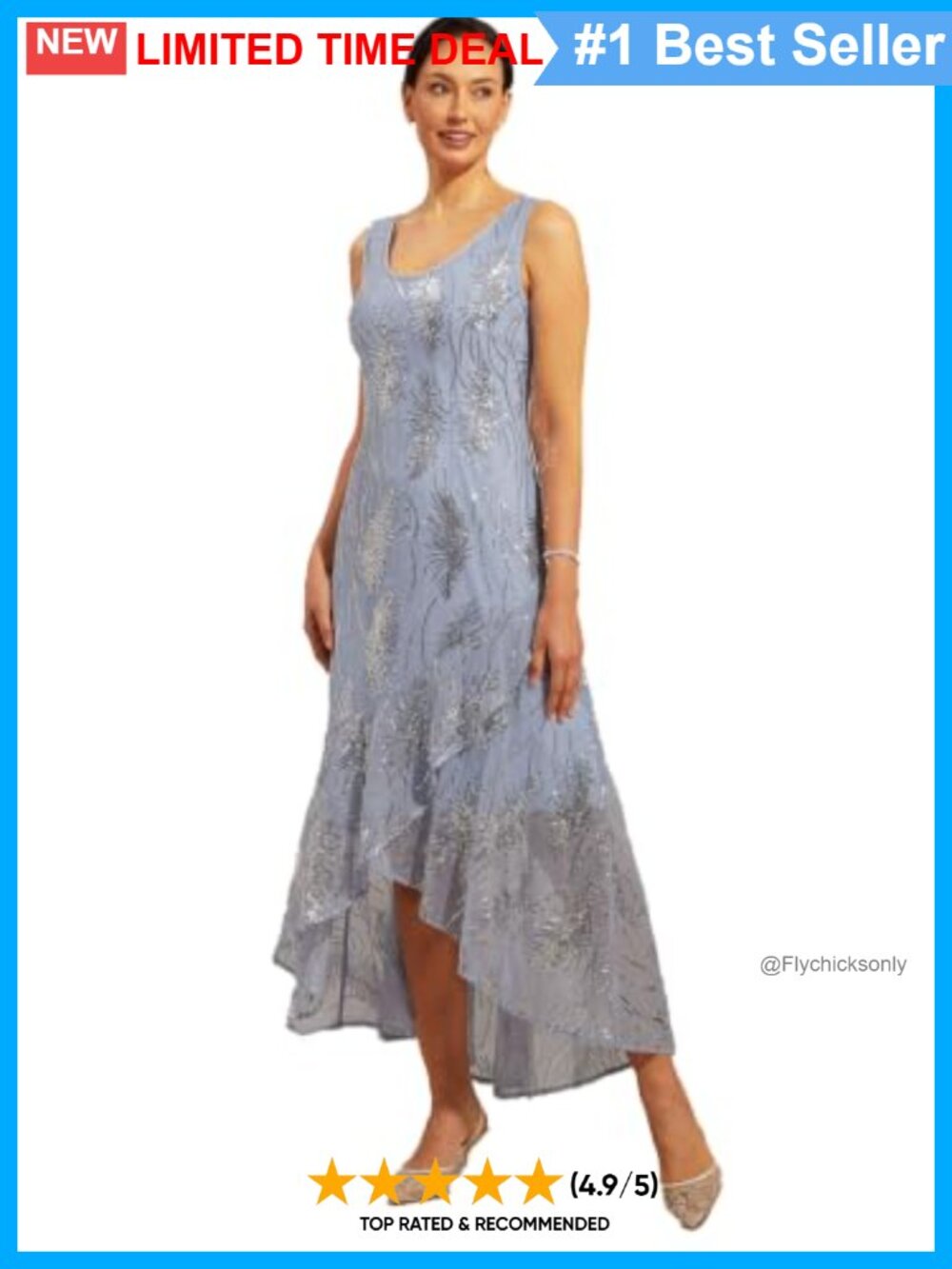 Sequin Mesh High Low Maxi Dress Sleeveless Wedding Guest
